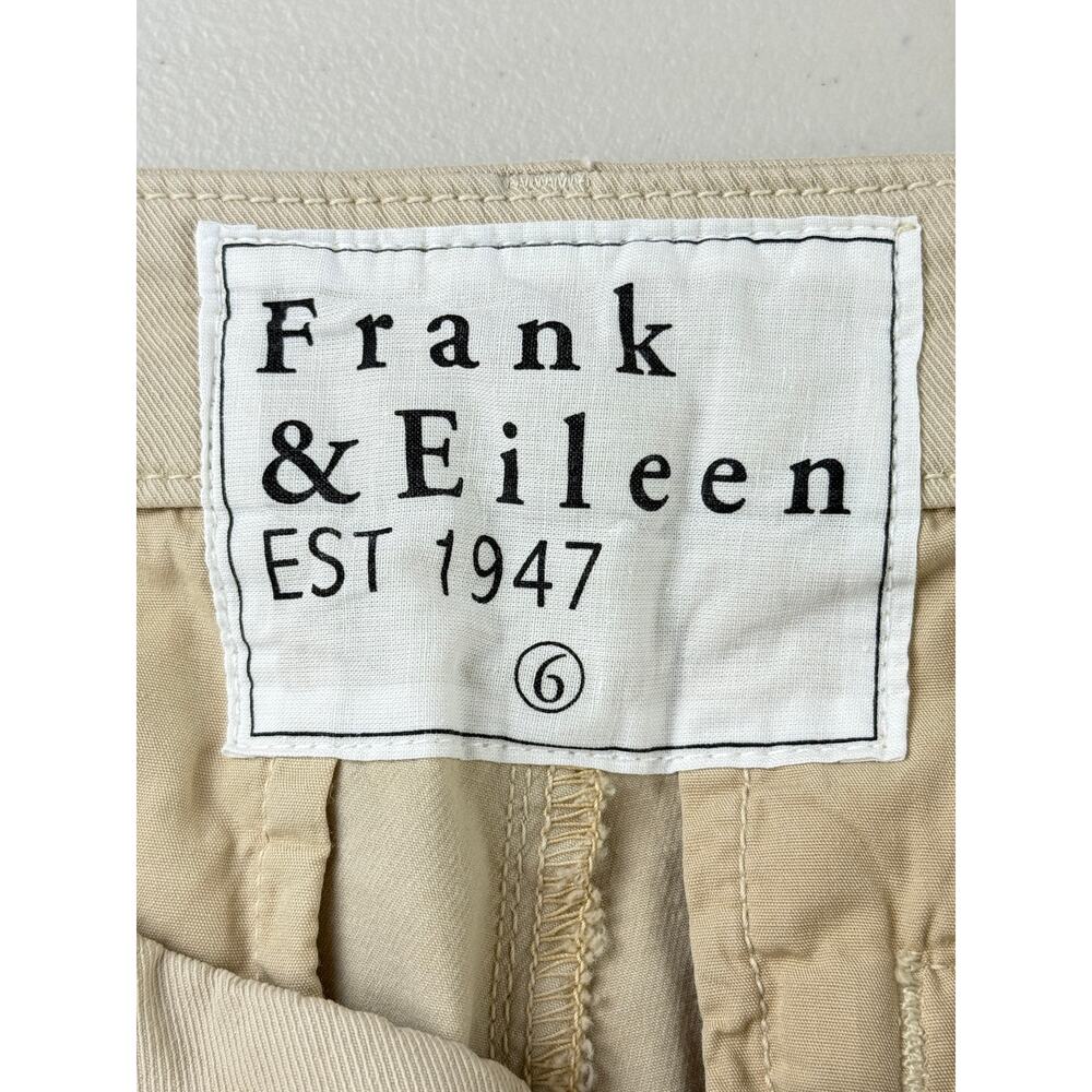 Frank & Eileen "Wicklow" Raw Hem Cropped Khaki Cotton/Flax 6 Pant Chino - Picture 6 of 8